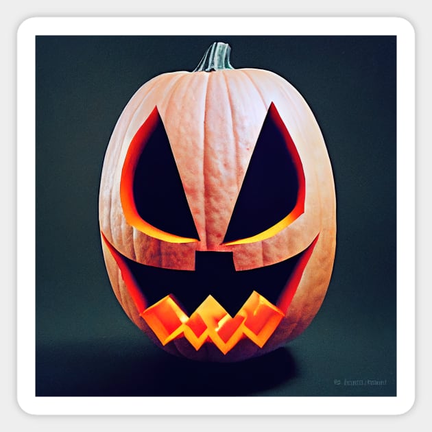 halloween scary evil pumpkin funny pumpkin head evil Sticker by ComicsFactory